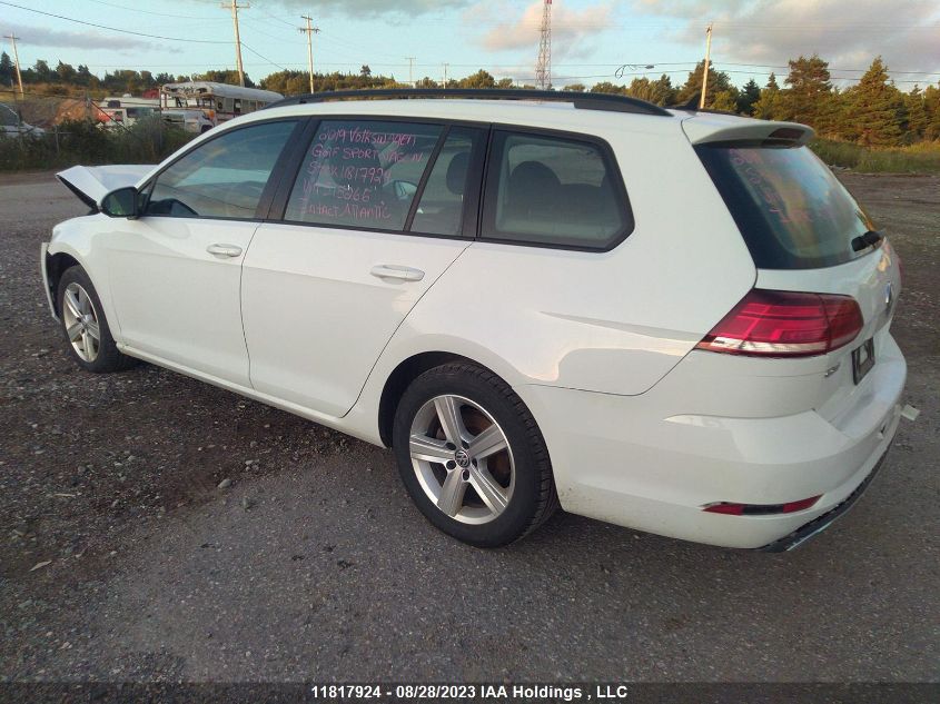 2019 Volkswagen Golf Sportwagen Comfortline/Highline VIN: 3VW117AU2KM515266 Lot: 11817924