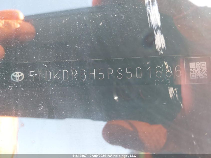 2023 Toyota Highlander VIN: 5TDKDRBH5PS501686 Lot: 11819567