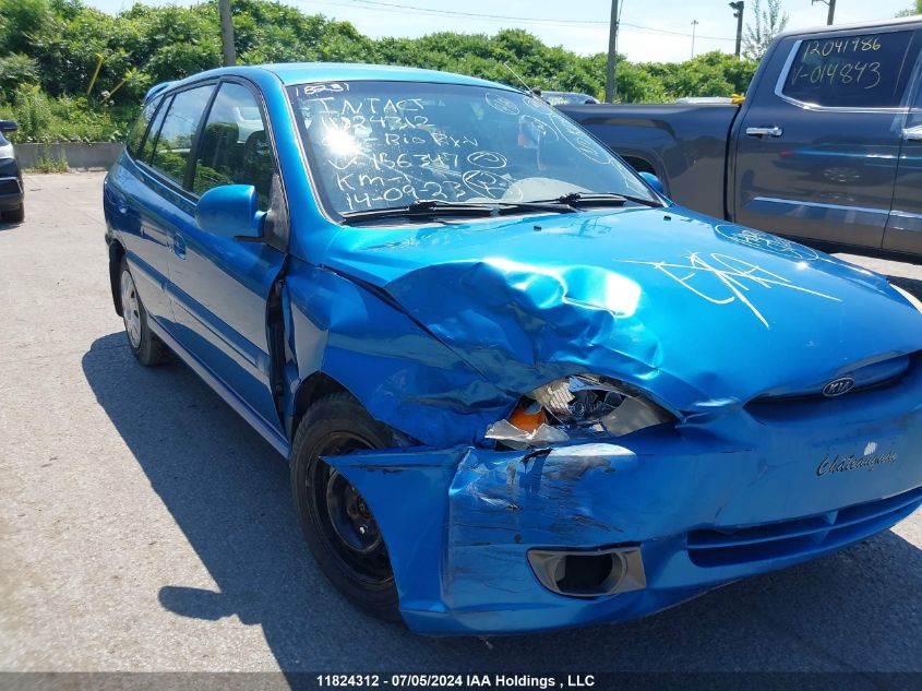 2003 Kia Rio Rx-V VIN: KNADC165436156347 Lot: 11824312