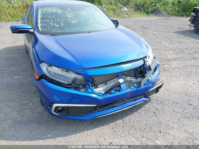 2019 Honda Civic VIN: 2HGFC1F9XKH102158 Lot: 11827156