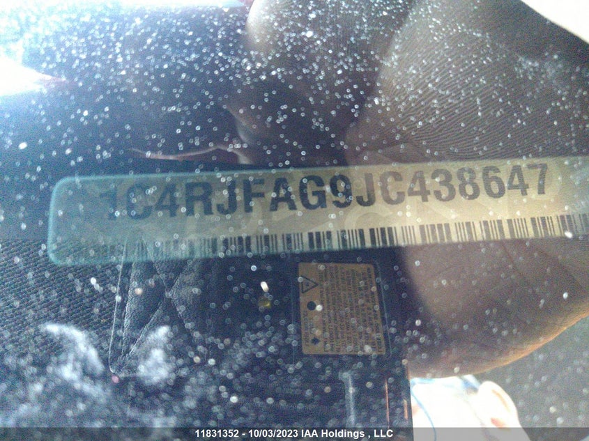 2018 Jeep Grand Cherokee Laredo VIN: 1C4RJFAG9JC438647 Lot: 11831352