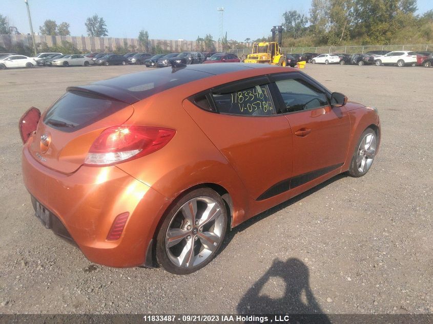 2012 Hyundai Veloster W/Tech VIN: KMHTC6AD1CU057812 Lot: 11833487