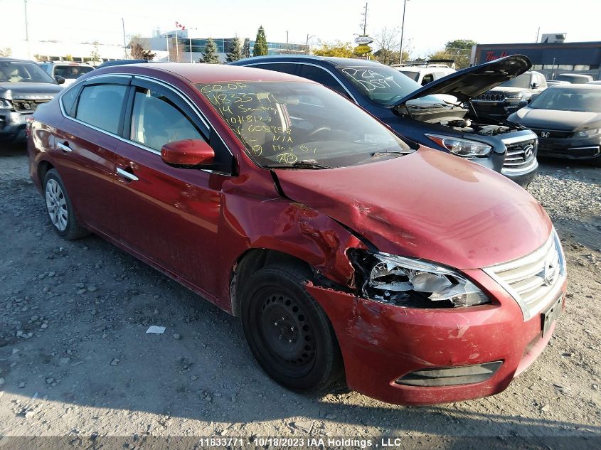 2014 Nissan Sentra S/Sv/Sr/Sl VIN: 3N1AB7AP7EL608758 Lot: 11833771