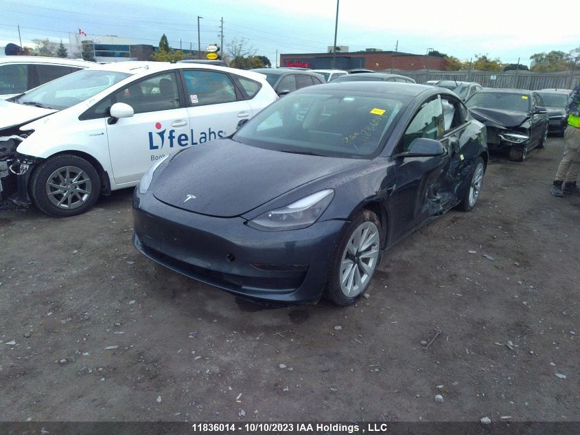 2022 Tesla Model 3 VIN: 5YJ3E1EA3NF330763 Lot: 11836014