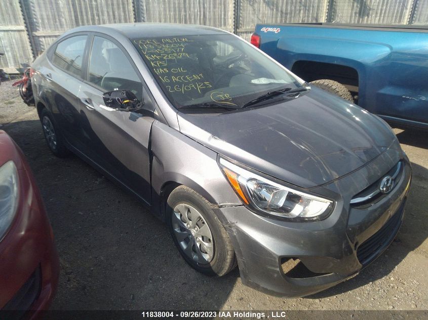 2016 Hyundai Accent Gl VIN: KMHCT4AE6GU953977 Lot: 11838004