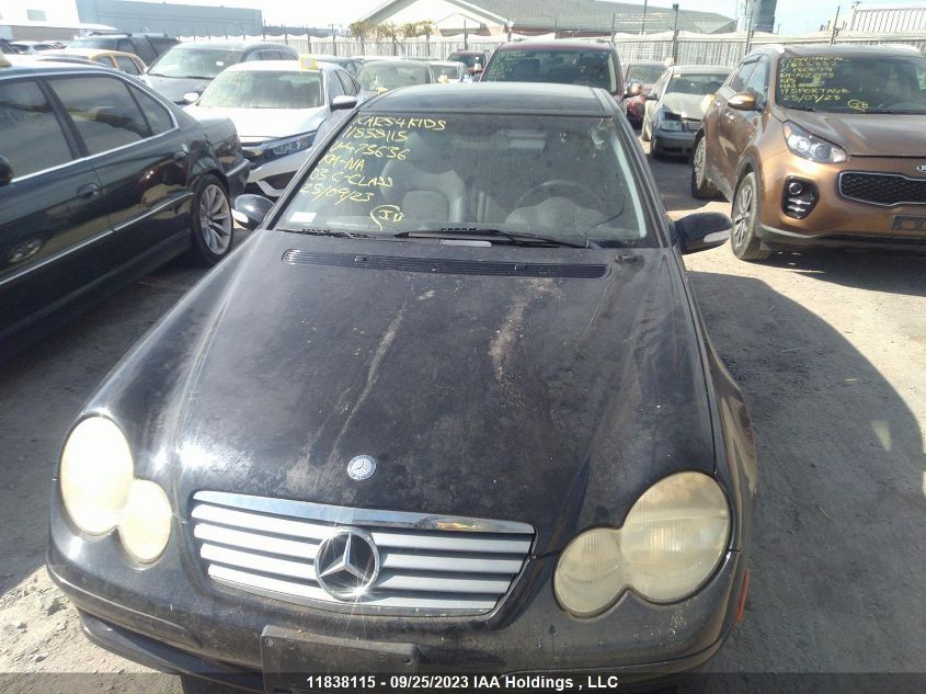 2003 Mercedes-Benz C-Class 1.8L VIN: WDBRN40JX3A473636 Lot: 11838115
