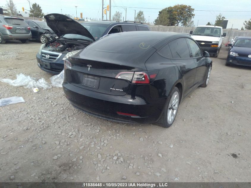 2022 Tesla Model 3 Long Range VIN: 5YJ3E1EB7NF248575 Lot: 11838448