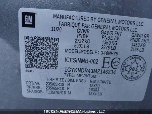 2021 Cadillac Xt5 Awd Premium Luxury VIN: 1GYKNDR43MZ146234 Lot: 11839297