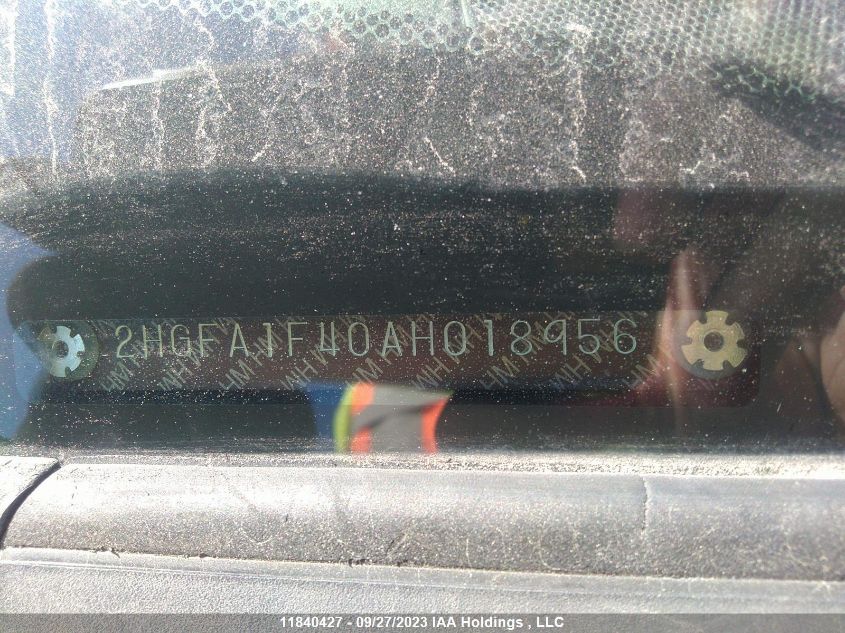 2010 Honda Civic Sdn Dx-G VIN: 2HGFA1F40AH018956 Lot: 11840427