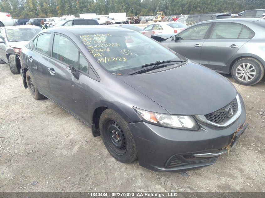 2013 Honda Civic Sdn Lx VIN: 2HGFB2F49DH020728 Lot: 11840484