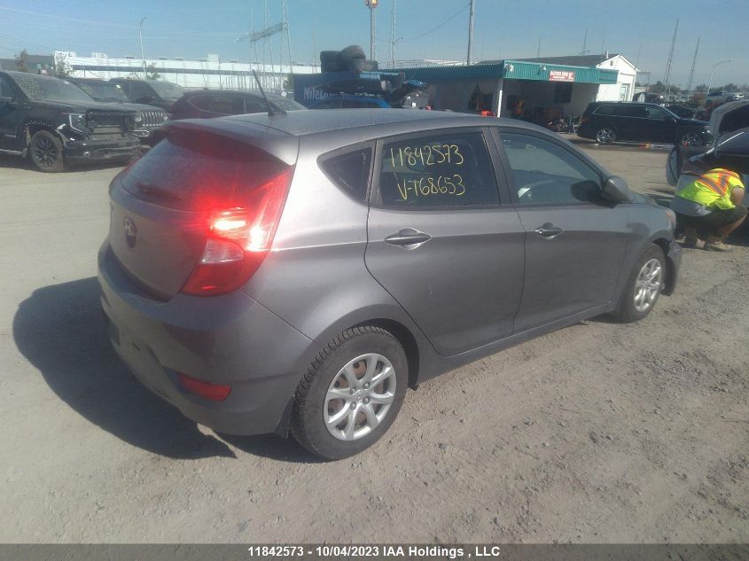 2014 Hyundai Accent VIN: KMHCT5AE6EU168653 Lot: 11842573