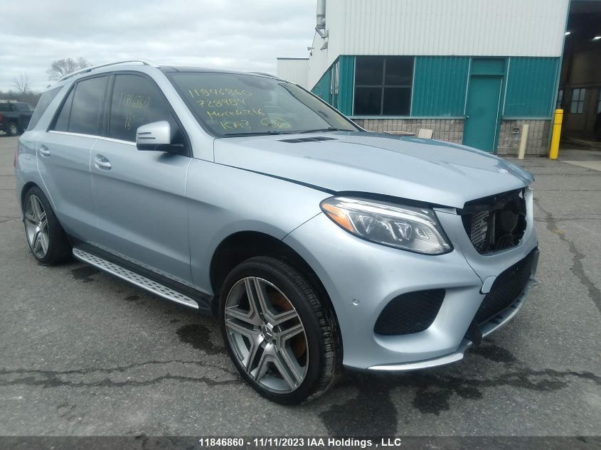 2016 Mercedes-Benz Gle Gle 350D VIN: 4JGDA2EB7GA728984 Lot: 11846860