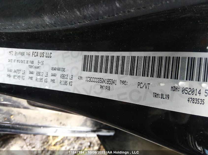 2016 Chrysler 200 C VIN: 1C3CCCCG5GN185341 Lot: 11847194