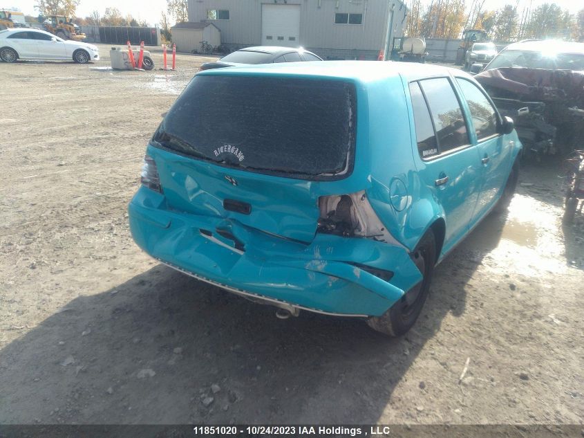 2000 Volkswagen Golf Gls VIN: WVWGA21J2YW221350 Lot: 11851020