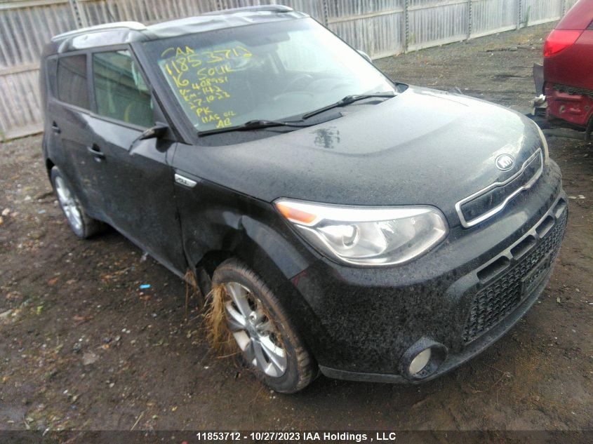 2016 Kia Soul Ex/Ex+ Eco/Sx VIN: KNDJP3A52G7408951 Lot: 11853712