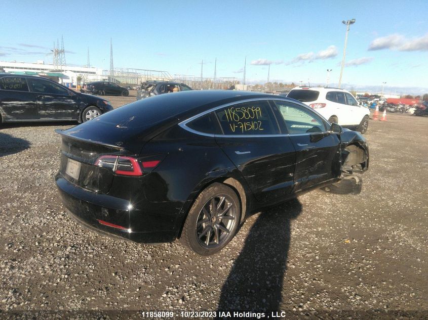 2020 Tesla Model 3 Standard Range Plus VIN: 5YJ3E1EA4LF715102 Lot: 11858099