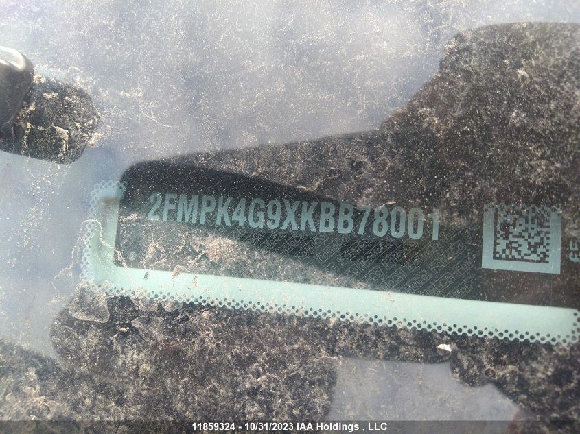 2019 Ford Edge Se VIN: 2FMPK4G9XKBB78001 Lot: 11859324