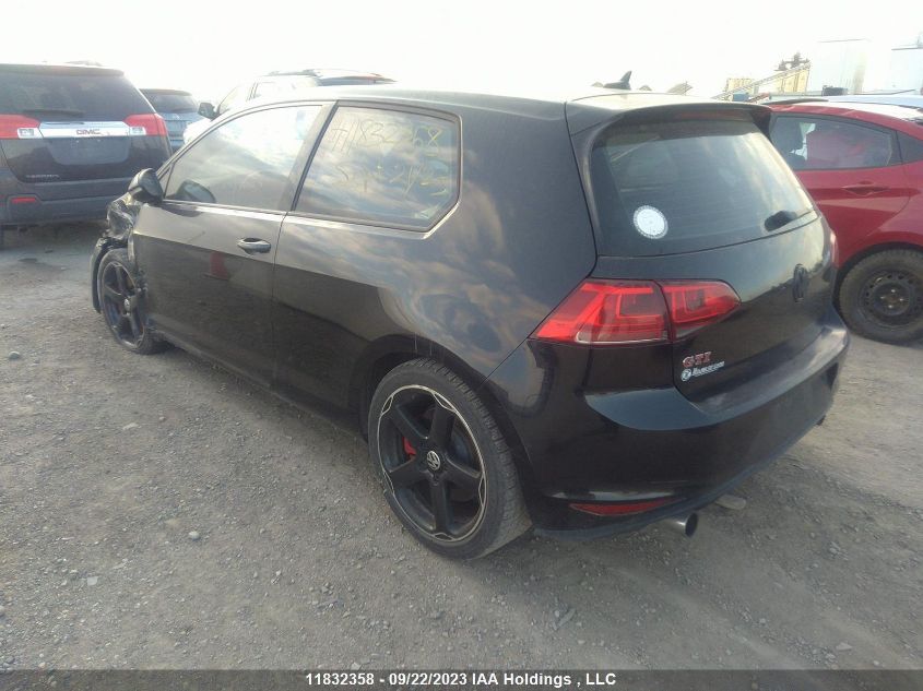 2015 Volkswagen Golf Gti Performance VIN: 3VWY47AU6FM082854 Lot: 11832358X