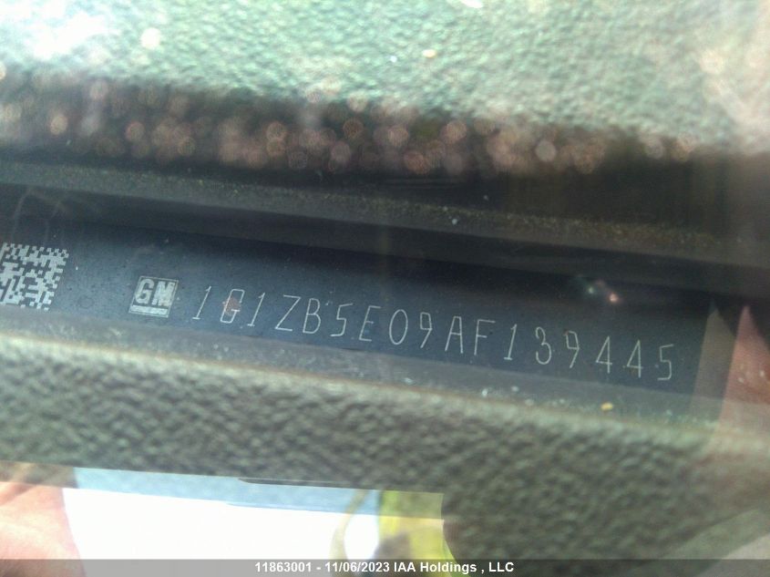 2010 Chevrolet Malibu Ls VIN: 1G1ZB5E09AF139445 Lot: 11863001