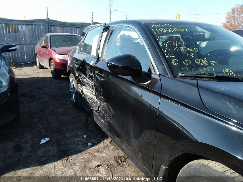 2022 Honda Civic Sedan Lx VIN: 2HGFE2F22NH108365 Lot: 11866881