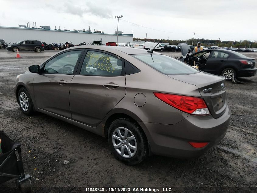 2013 Hyundai Accent Gl VIN: KMHCT4AE4DU438584 Lot: 11848748X