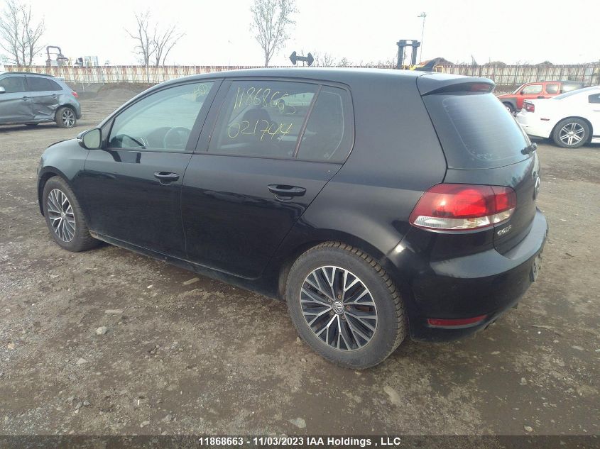 2012 Volkswagen Golf VIN: WVWDM7AJ9CW021744 Lot: 11868663