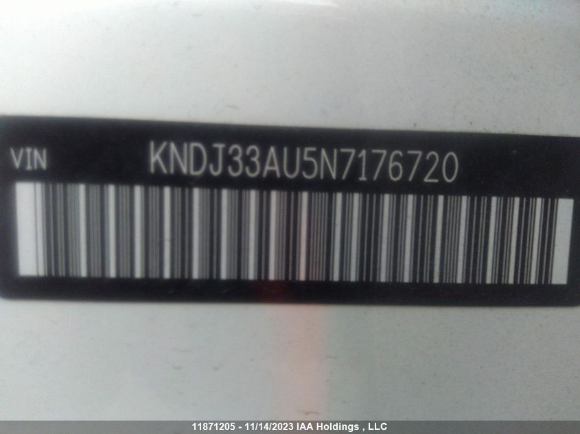 2022 Kia Soul VIN: KNDJ33AU5N7176720 Lot: 11871205