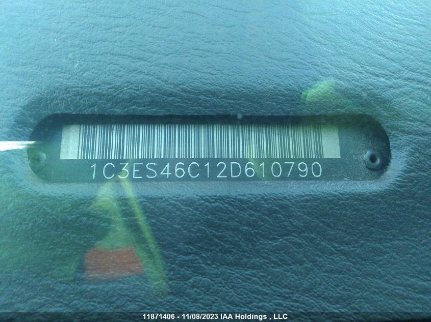 2002 Chrysler Neon Le VIN: 1C3ES46C12D610790 Lot: 11871406