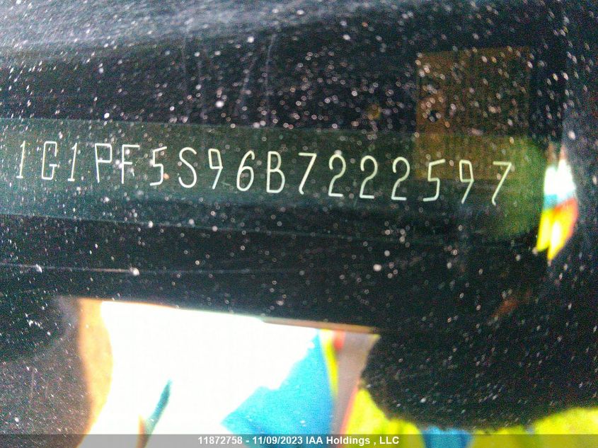 2011 Chevrolet Cruze Lt Turbo W/1Sa VIN: 1G1PF5S96B7222597 Lot: 11872758