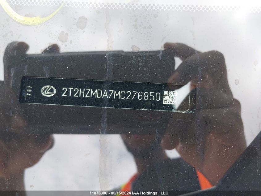 2021 Lexus Rx 350 VIN: 2T2HZMDA7MC276850 Lot: 11876306