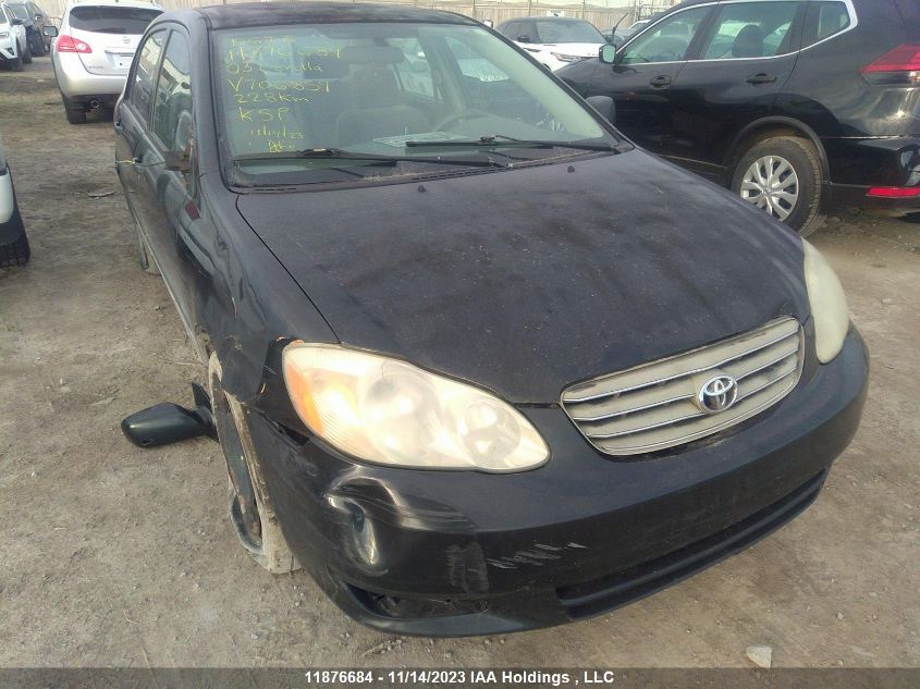 2003 Toyota Corolla Ce/Sport/Le VIN: 2T1BR32E73C706854 Lot: 39226077