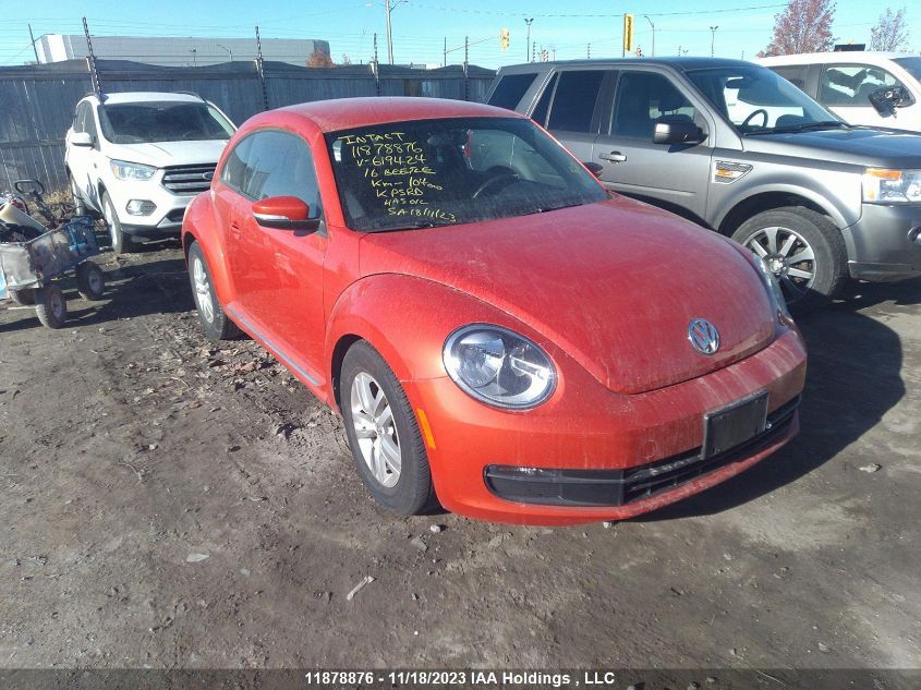 2016 Volkswagen Beetle VIN: 3VWJ07AT8GM619424 Lot: 11878876