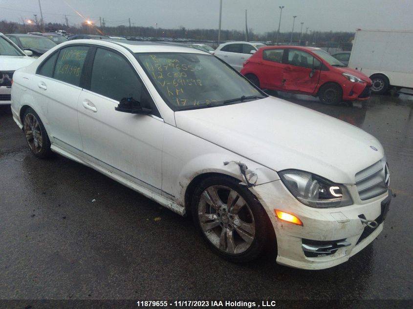 2012 Mercedes-Benz C-Class C 300 VIN: WDDGF8BBXCA691598 Lot: 11879655