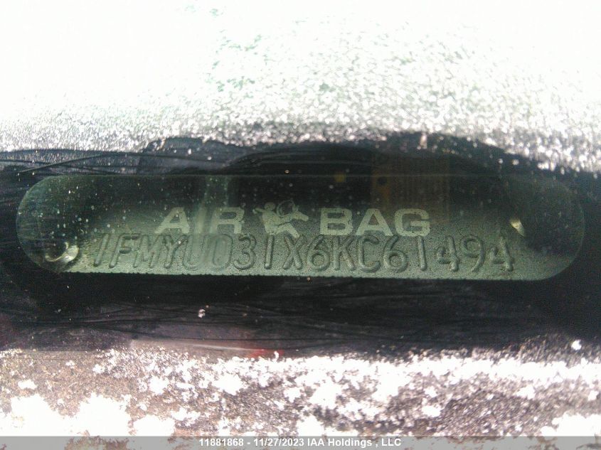 2006 Ford Escape Xlt VIN: 1FMYU031X6KC61494 Lot: 11881868