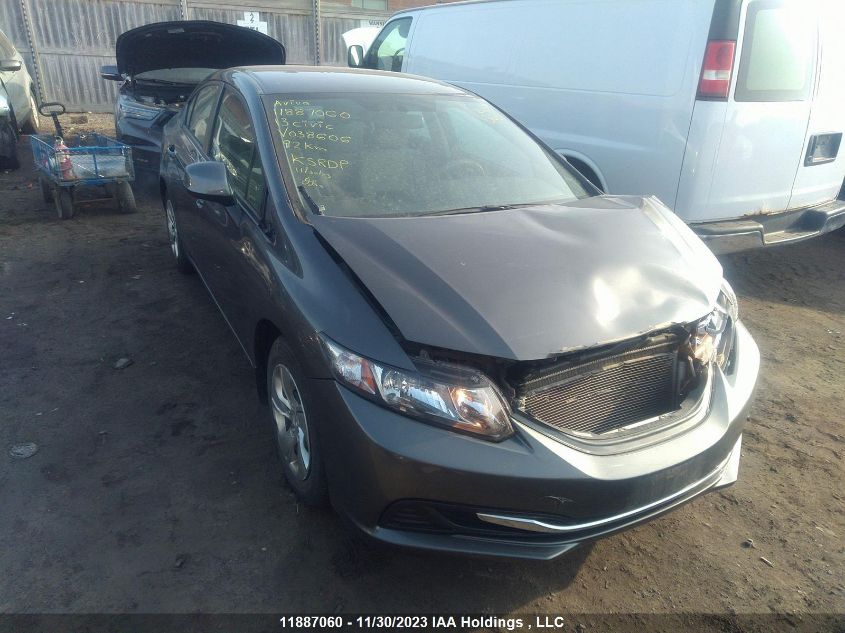 2013 Honda Civic Sdn Lx VIN: 2HGFB2F48DH038606 Lot: 11887060