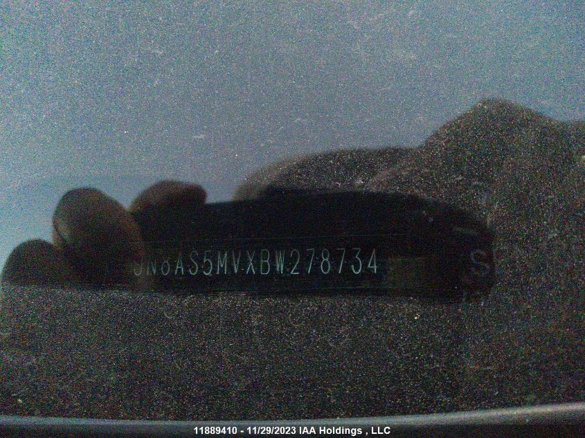 2011 Nissan Rogue S VIN: JN8AS5MVXBW278734 Lot: 11889410