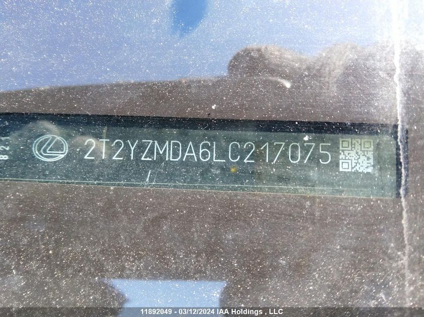 2020 Lexus Rx 350 VIN: 2T2YZMDA6LC217075 Lot: 11892049