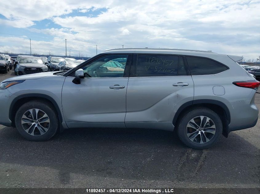2022 Toyota Highlander Xle VIN: 5TDGZRBH3NS574107 Lot: 11892457