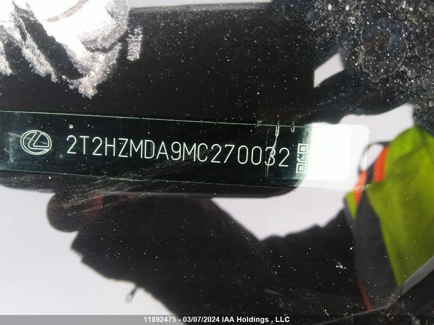 2021 Lexus Rx Rx 350 VIN: 2T2HZMDA9MC270032 Lot: 11892475