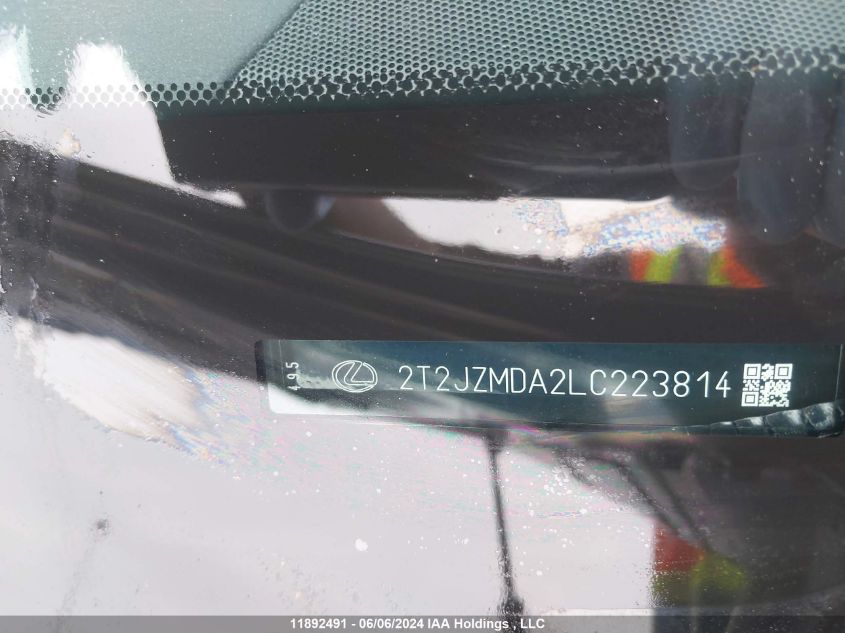 2020 Lexus Rx Rx 350 VIN: 2T2JZMDA2LC223814 Lot: 11892491