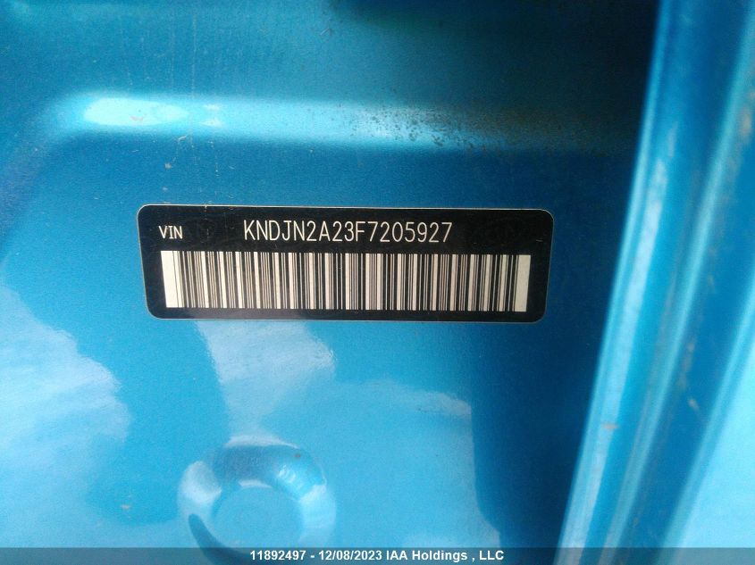 2015 Kia Soul VIN: KNDJN2A23F7205927 Lot: 11892497