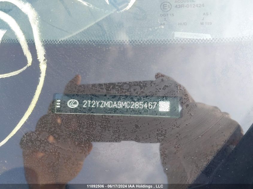 2021 Lexus Rx Rx 350 VIN: 2T2YZMDA9MC285467 Lot: 11892506