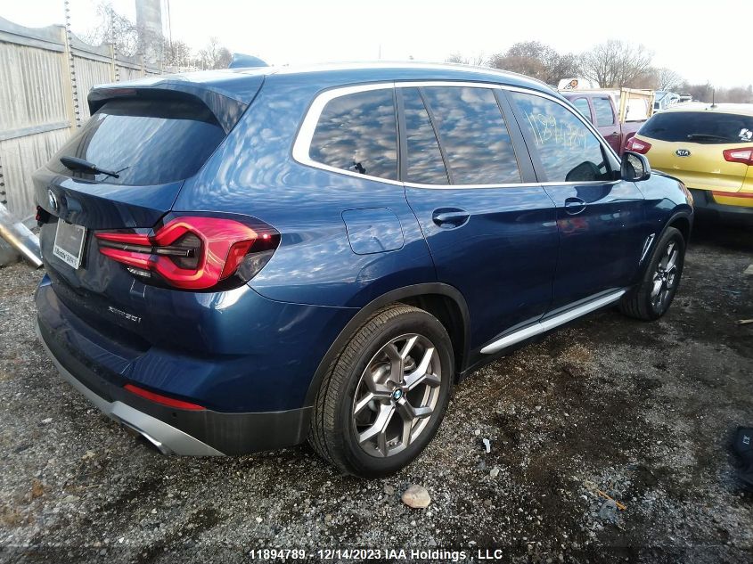 2022 BMW X3 VIN: 5UX53DP04N9K31415 Lot: 11894789