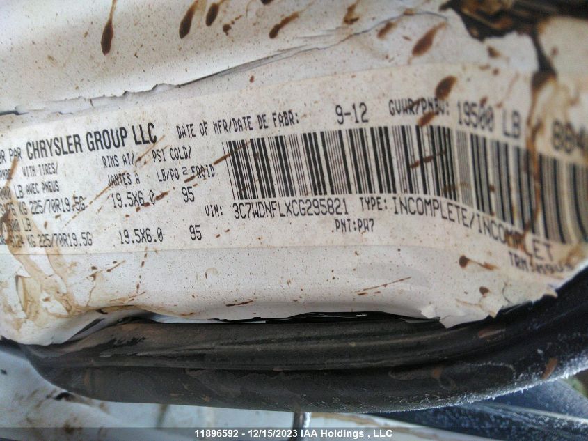 2012 Ram 5500 Slt VIN: 3C7WDNFLXCG295821 Lot: 11896592