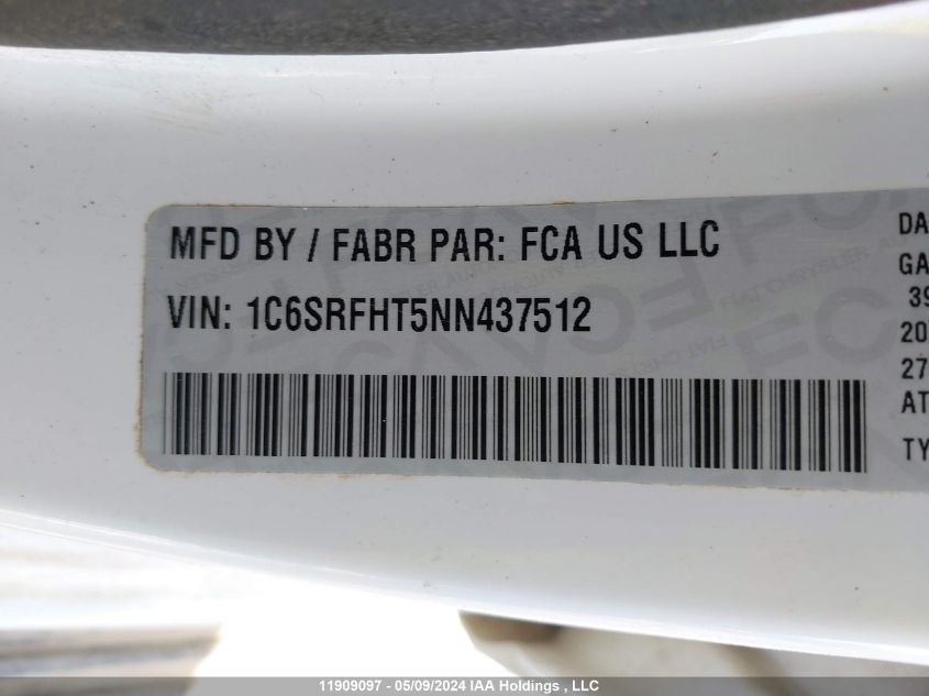 2022 Ram 1500 Limited VIN: 1C6SRFHT5NN437512 Lot: 11909097