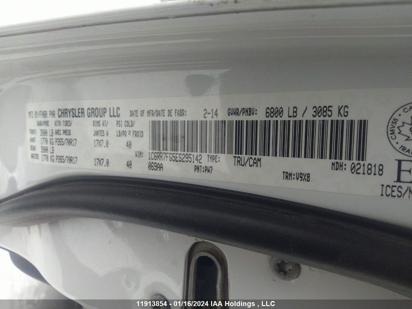 2014 Ram 1500 St VIN: 1C6RR7FG5ES295142 Lot: 11913854