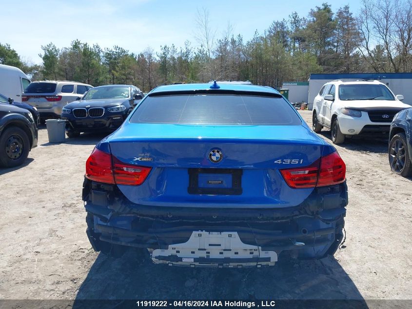 2016 BMW 4 Series 435I xDrive VIN: WBA3R5C55GK373456 Lot: 11919222