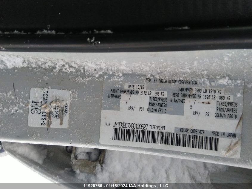 2016 Mazda Cx-3 VIN: JM1DKBC7XG0120527 Lot: 43763454