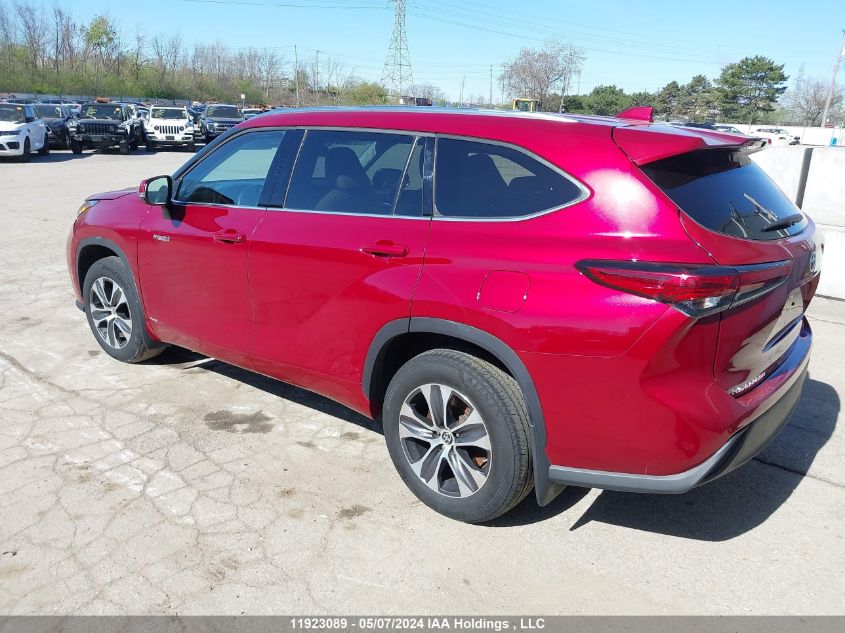 2021 Toyota Highlander Hybrid Xle VIN: 5TDGBRCH5MS049499 Lot: 11923089