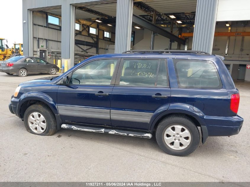 2004 Honda Pilot Lx VIN: 2HKYF18104H001792 Lot: 11927211